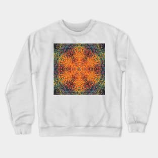 Digital Mandala Orange Blue and Yellow Crewneck Sweatshirt